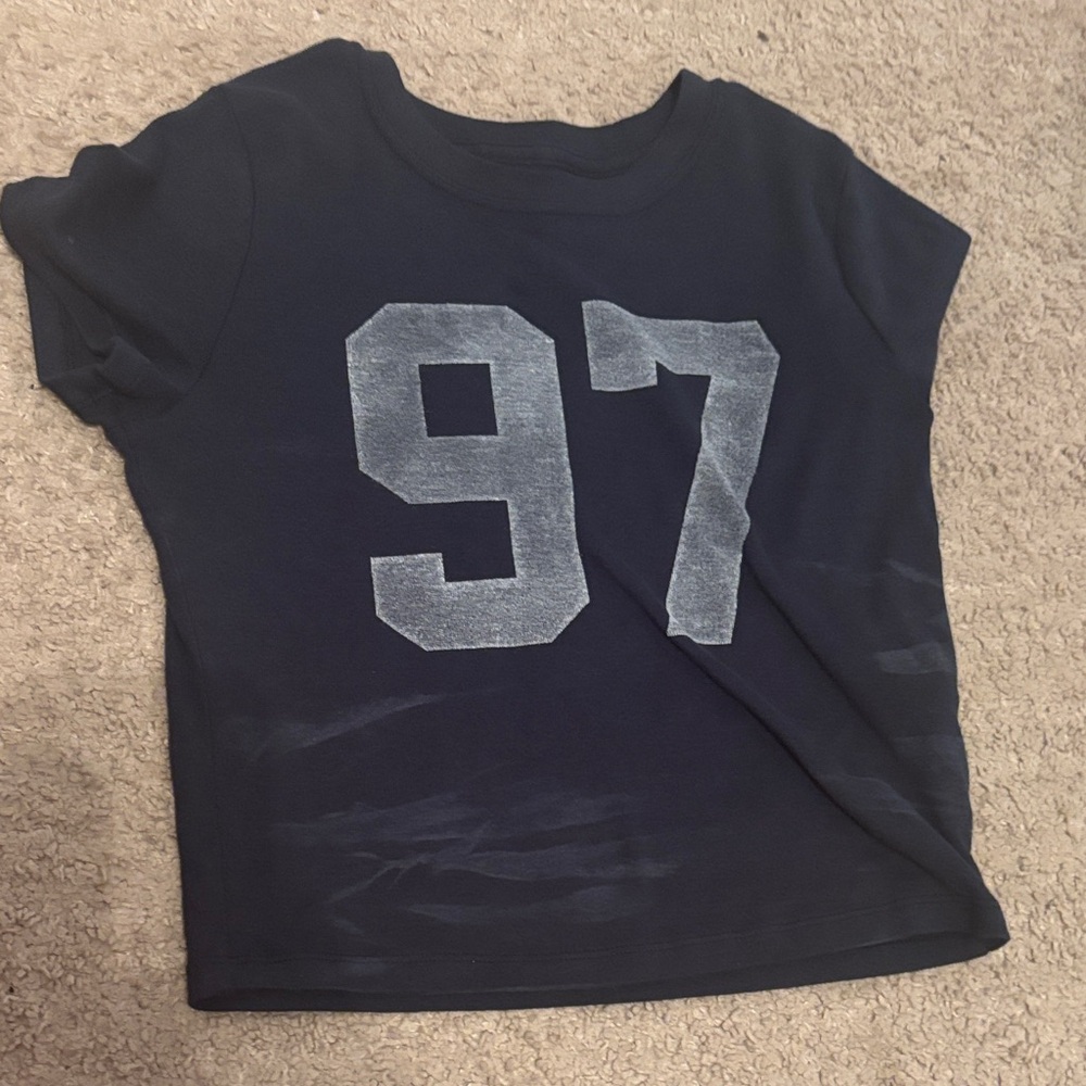 Hollister Dark Blue Kids Tee with Gray Number Print